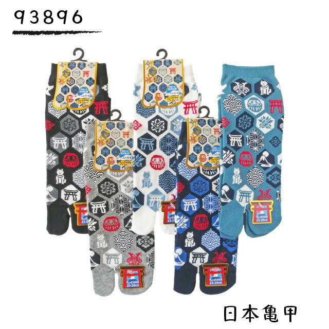 【和柄 鳥居シリーズ】メンズ足袋スニーカーソックス 柄別5色各1の5足セットと5柄各1の5足セット