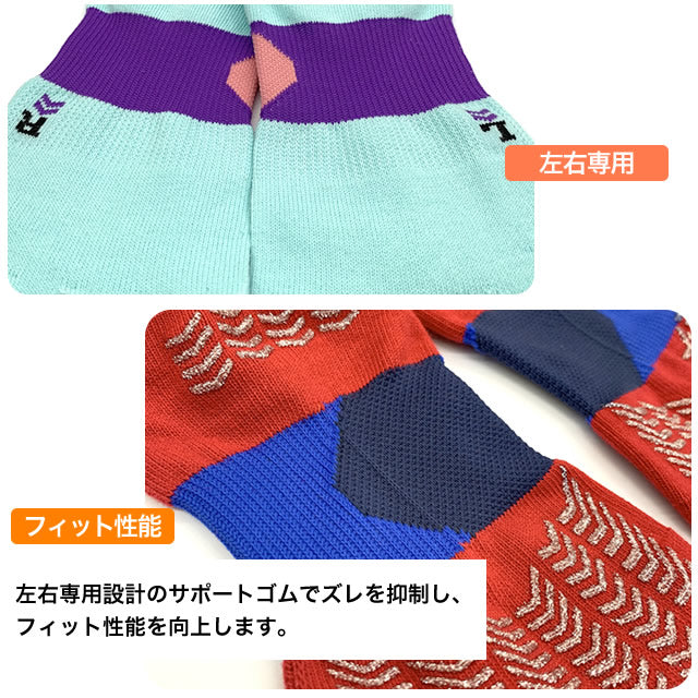 スベリ止め付き5本指レディースソックス 3足セット メッシュ