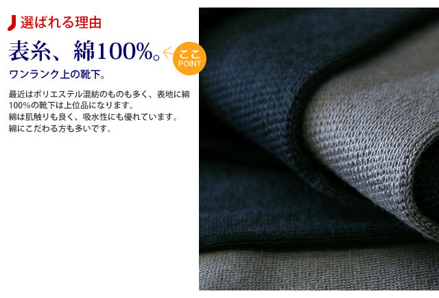 着圧ソックス メンズ ビジネス 4足セット【紳士】表糸綿100% 抗菌防臭