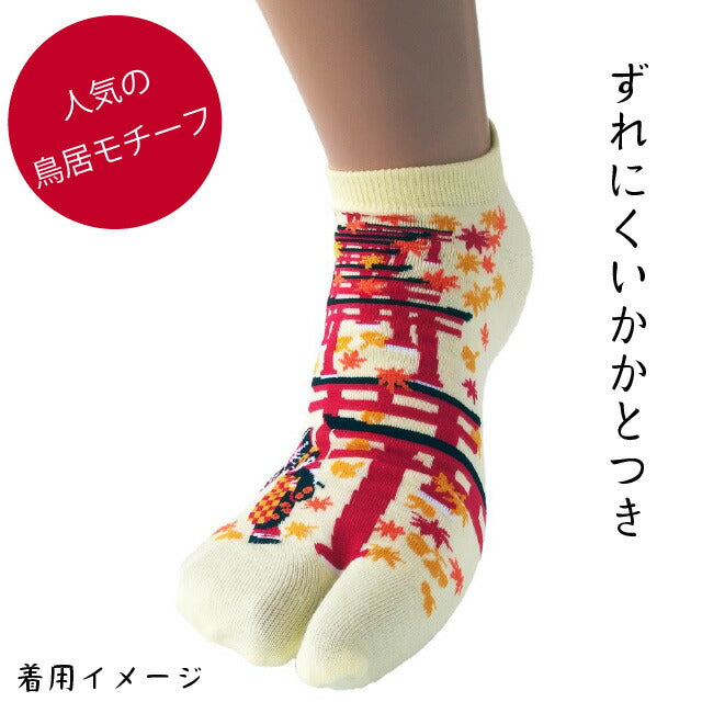 【和柄 鳥居シリーズ】【レディース】足袋ソックス スニーカー丈 柄別5色各1の5足セットと５柄各1の5足セット