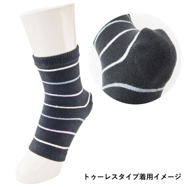 シリコン かかとケア クルーソックス トゥレス 3足セット