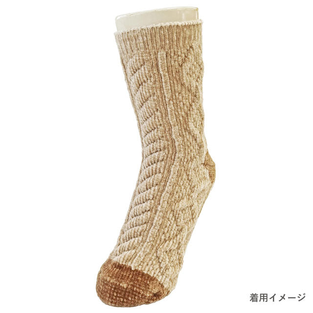 レディース靴下 モール リンクスクルー 同色 2足セット