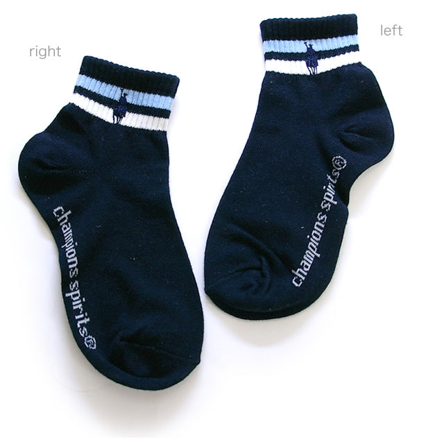 スニーカーソックス[ライン柄]-ショート丈