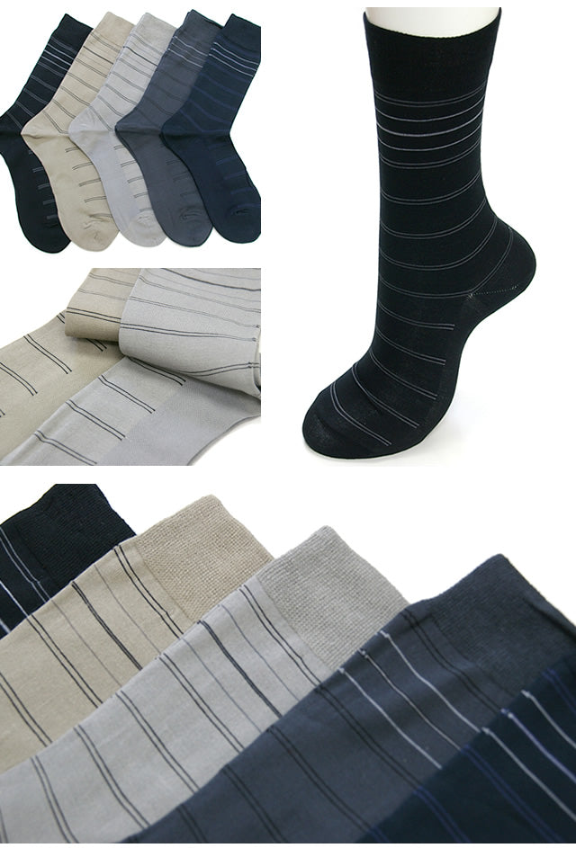 メンズ ビジネスソックス 6足セット 涼感