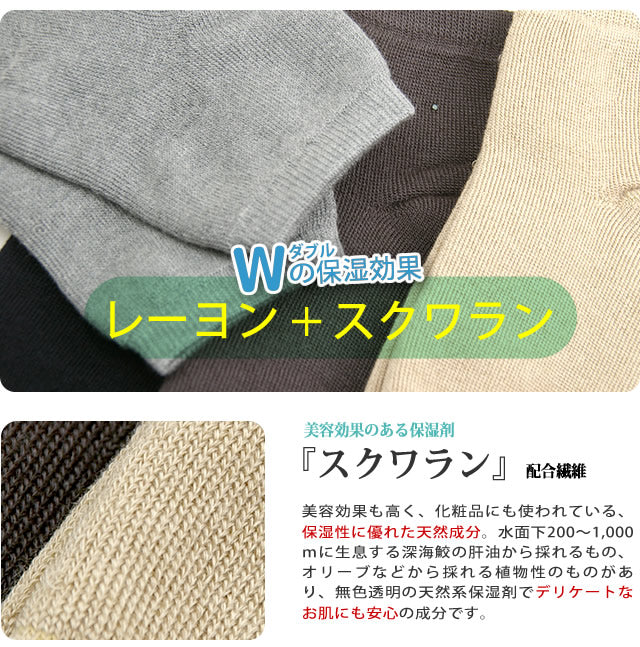 【日本製靴下】保湿 冷え取りうるおいサポーター（ひざ用 ひじ用）2足セット